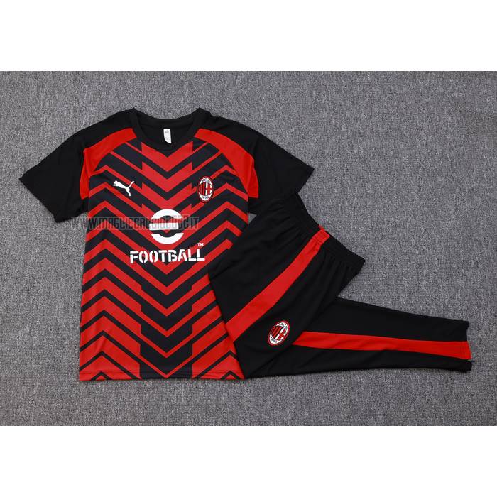 Tuta da Track del Milan Manga Corta 2023-2024 Rosso y Nero